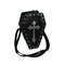 Black Vinyl Gothic Crossbody Coffin Purse Silver Cross Zip Closed Shoulder Bag